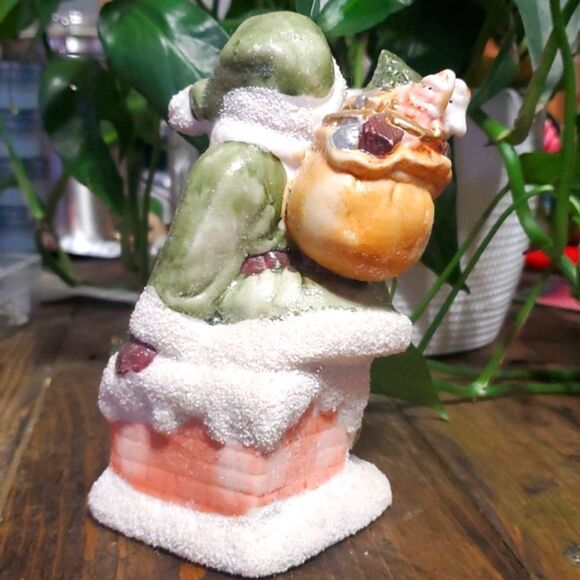 Y2K Vintage Sparkly Ceramic Santa Figurine - Picture 4 of 5